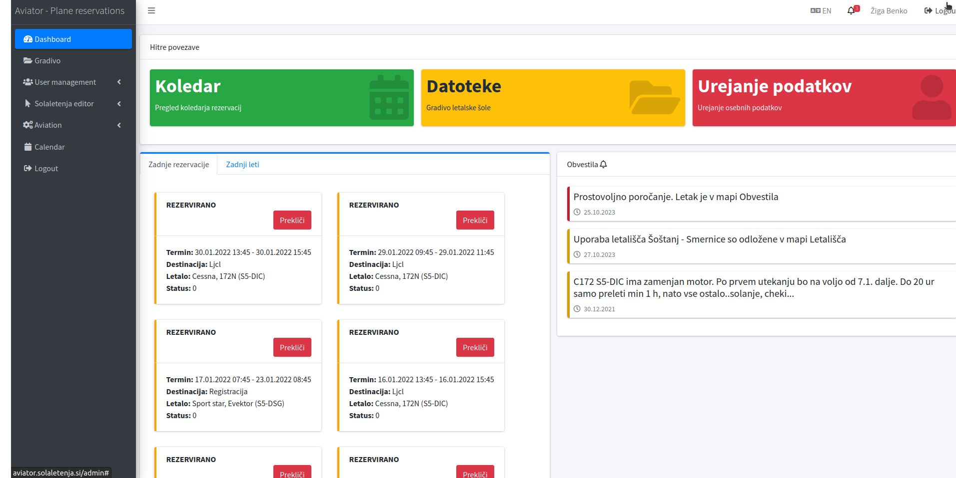 Aviator - plane reservations